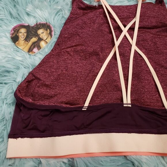 VS Unlined Triangle Strappy Bralette Plum Medium - Picture 6 of 6